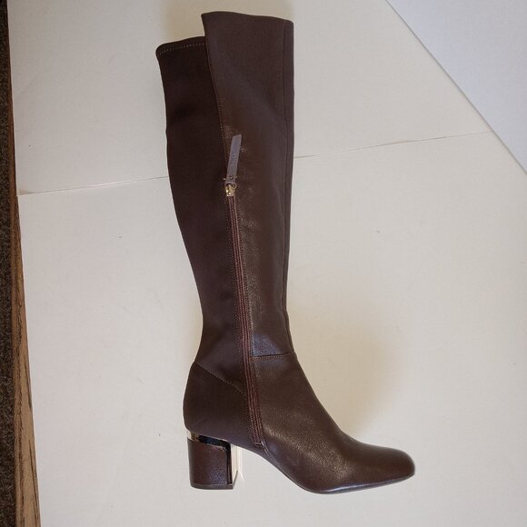 New WOB DKNY Cora Almond Toe Knee-High Boots | Moca Brown | Size 7 | - Picture 1 of 3